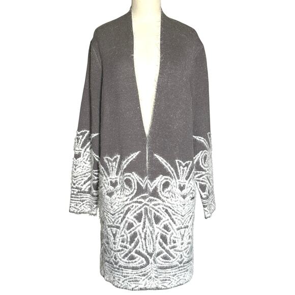 Picadilly Canada Cardigan Grey “Winter Dream” Open Front Sweater NWT Womens M/L - Picture 4 of 13